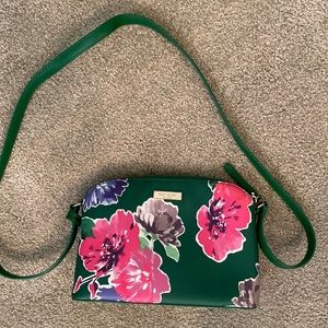 Green floral small Kate Spade crossbody